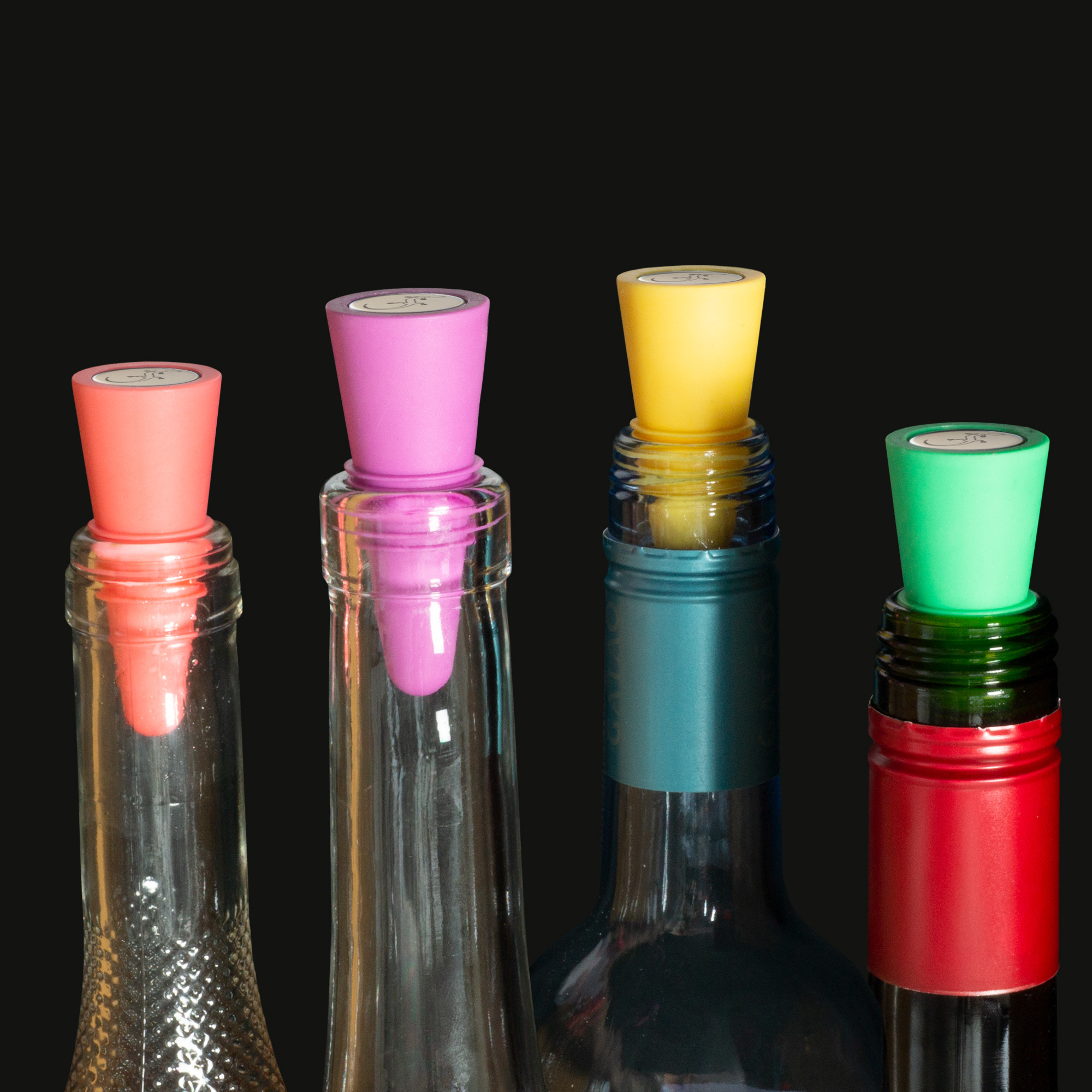 LURCH Flaschenstopfen 4er Set Party zum Verschließen von Sekt und Weinflaschen