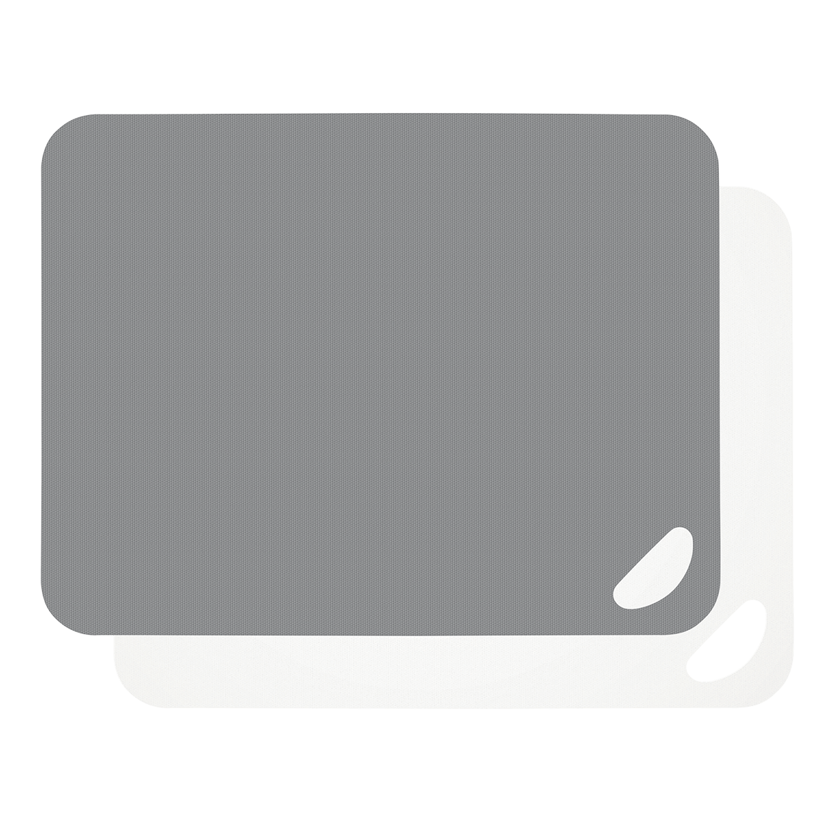 LURCH Schneidbretter Flexi flint 2er Set - grey/weiß Kunststoff flexibel, hygienisch, spülmaschinengeeignet